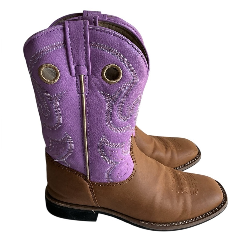 Magellan Outdoors Purple and Brown Kids Western Boots